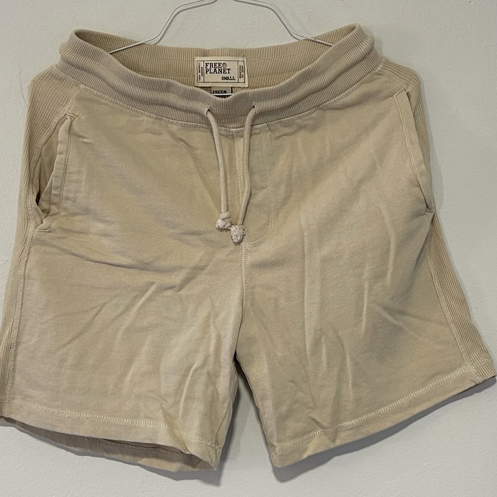 Free Planet Tan Beige Cotton Lounge Shorts
